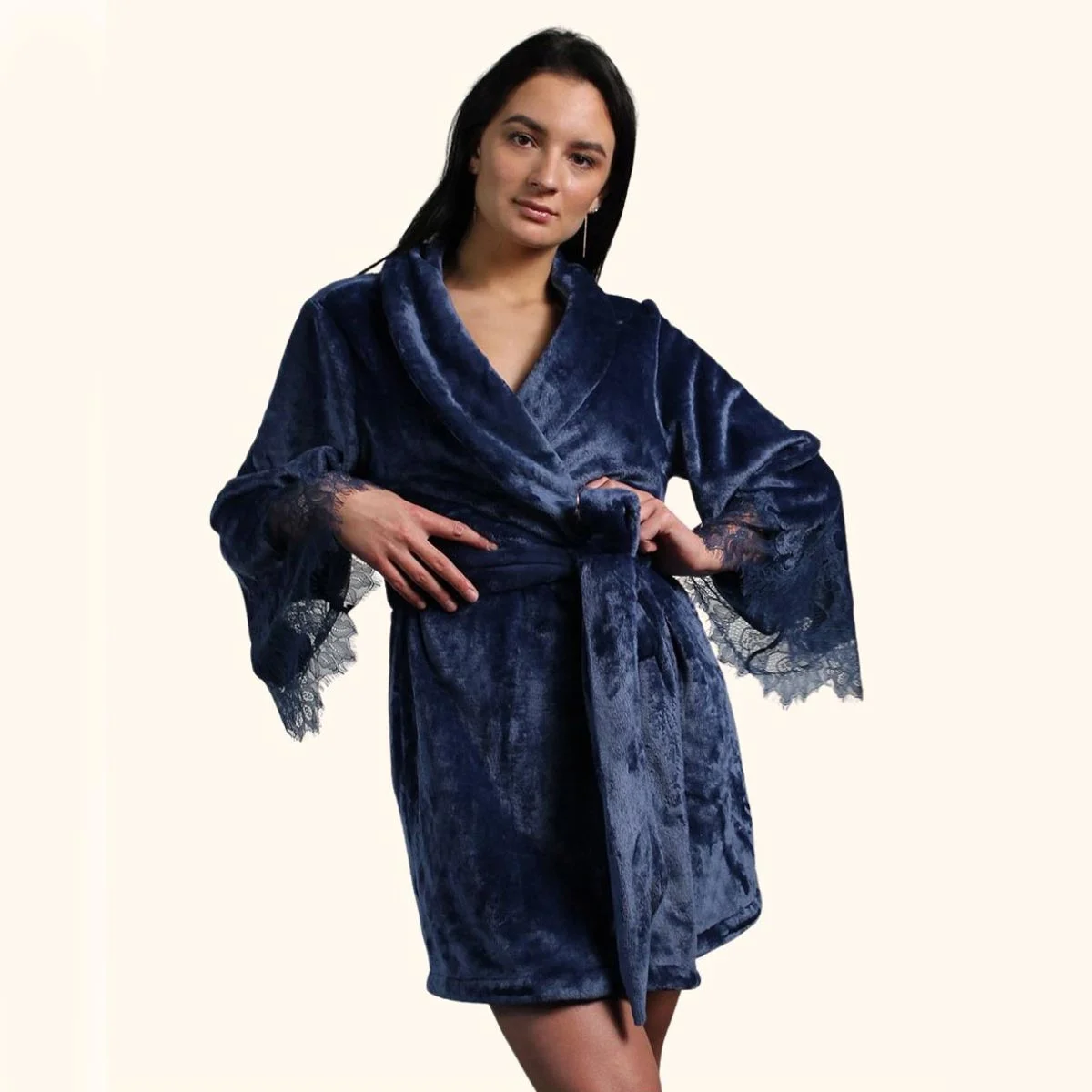 Короткий жіночий халат Felena – Felena - Зображення 2