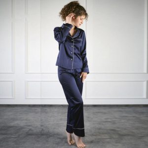 Жіноча шовкова піжама Felena - Navy Blu